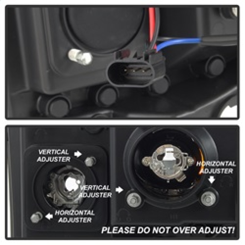 Ford F350 Headlights - SPYDER - Projector Light Bar - Black - `05-`07