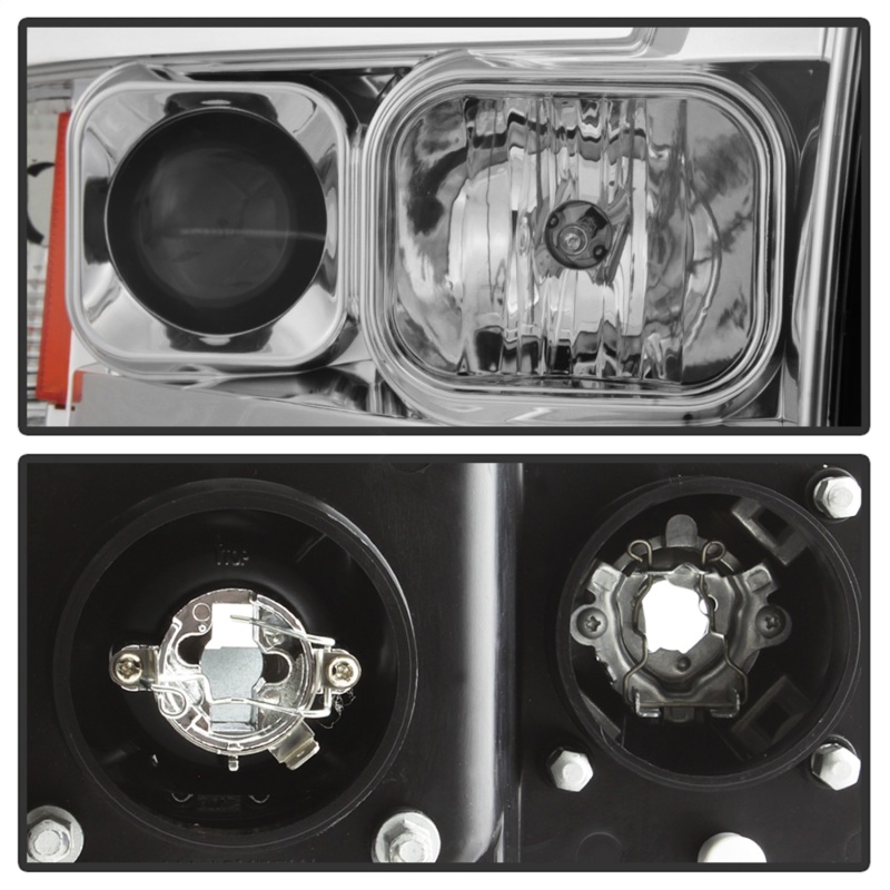 Dodge Ram 1500 Headlights - SPYDER - Projector Headlights - Version 2 - Light Bar DRL - Chrome - `02-`05