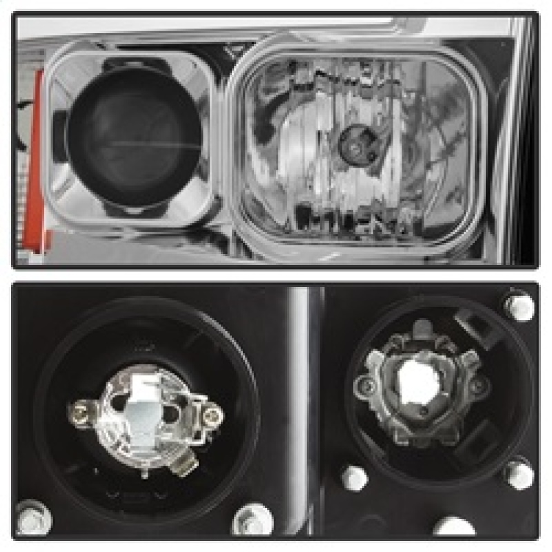 Dodge Ram 1500 Headlights - SPYDER - Projector Headlights - Version 2 - Light Bar DRL - Chrome - `02-`05