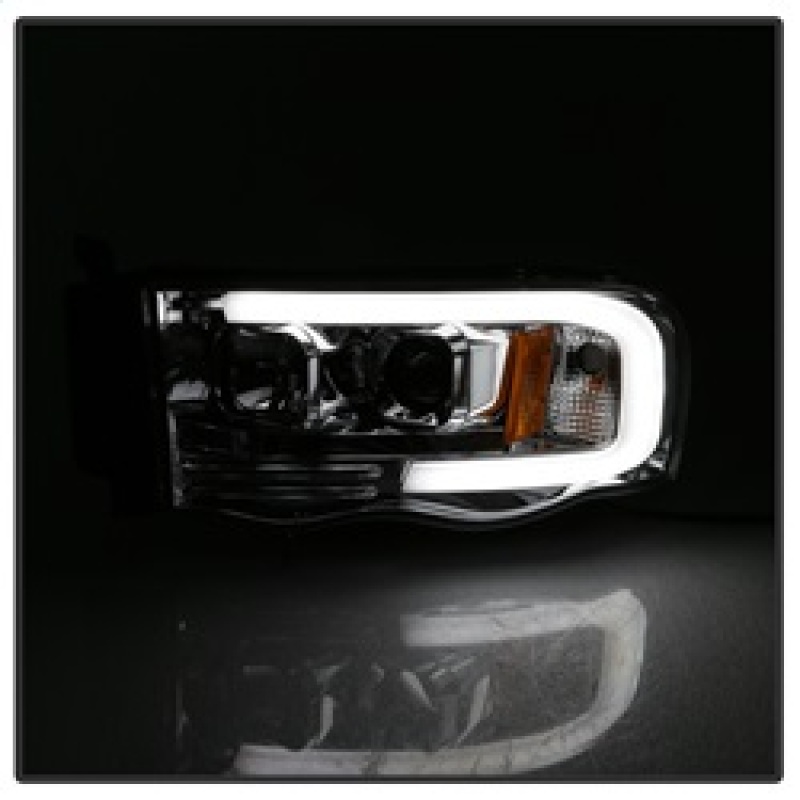 Dodge Ram 1500 Headlights - SPYDER - Projector Headlights - Version 2 - Light Bar DRL - Chrome - `02-`05