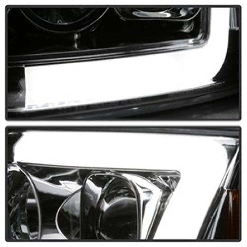 Ford F-150 Headlight Set - SPYDER - Version 2 - Light Bar DRL - Chrome - `97-`03