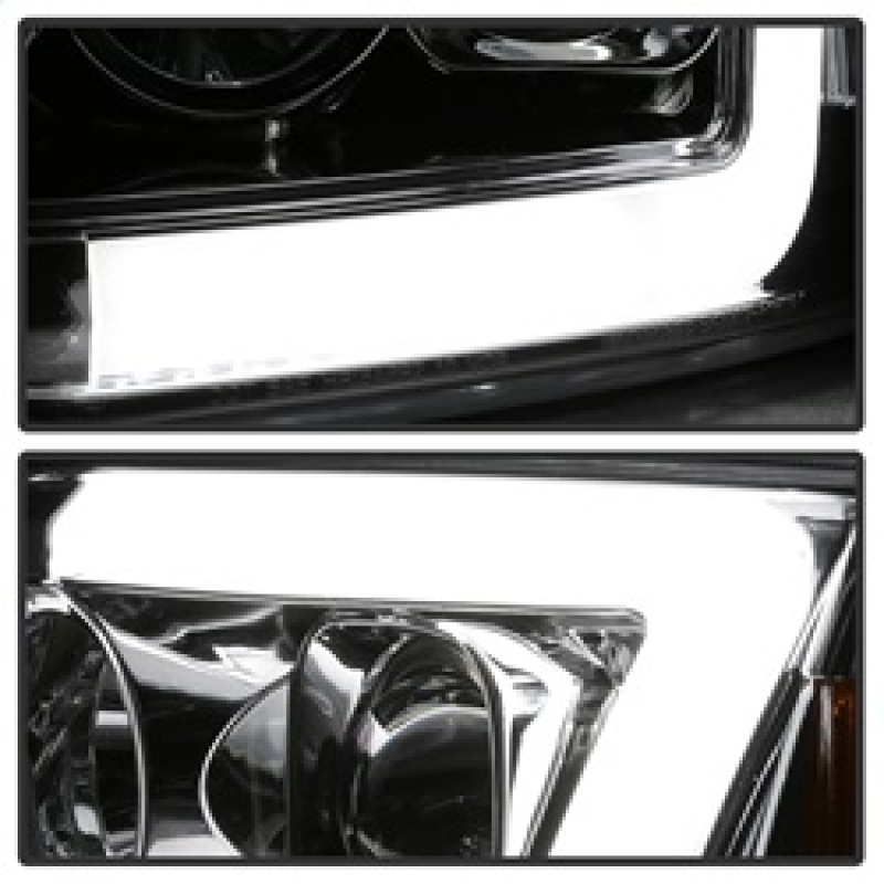 Ford F-150 Headlight Set - SPYDER - Version 2 - Light Bar DRL - Chrome - `97-`03