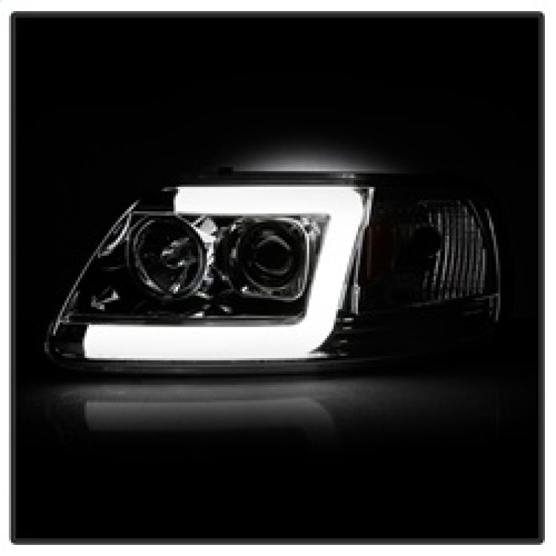 Ford F-150 Headlight Set - SPYDER - Version 2 - Light Bar DRL - Chrome - `97-`03
