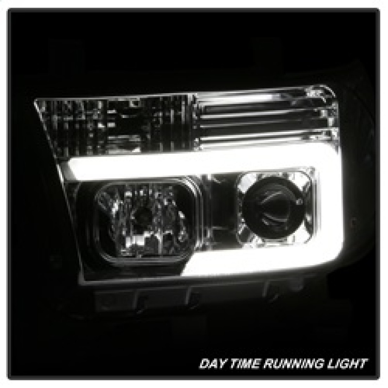 Toyota Tundra Headlight Set - SPYDER - Version 2 - Light Bar DRL - Projector - Chrome - `07-`13