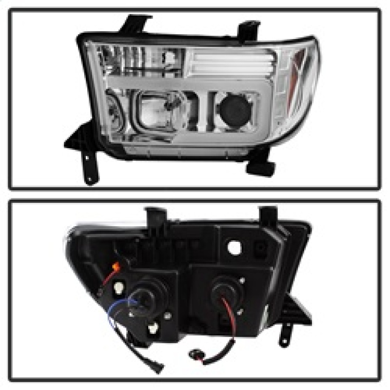 Toyota Tundra Headlight Set - SPYDER - Version 2 - Light Bar DRL - Projector - Chrome - `07-`13