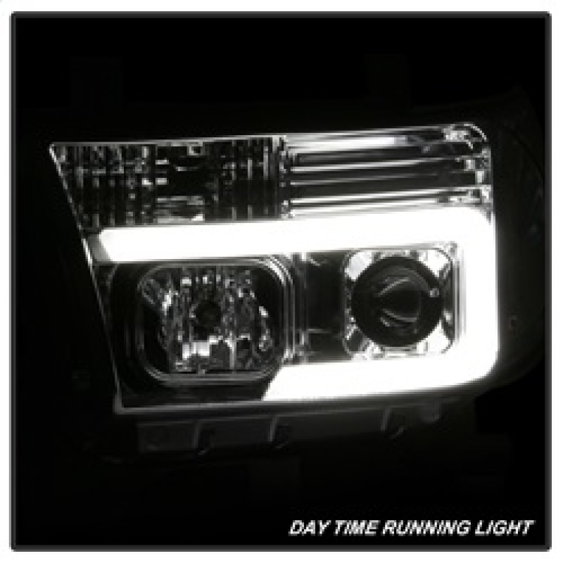 Toyota Tundra Headlight Set - SPYDER - Version 2 - Light Bar DRL - Projector - Chrome - `07-`13