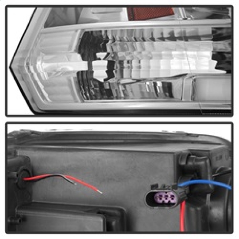 Dodge Ram 1500 Headlights - SPYDER - Projector - Version 2 - Light Bar DRL - Halogen - Chrome - `09-`16