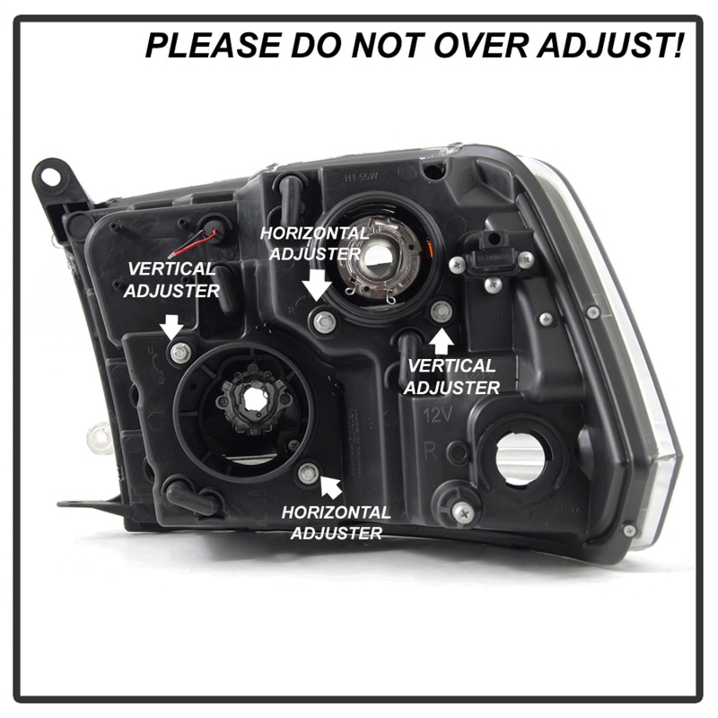 Dodge Ram 1500 Headlights - SPYDER - Projector - Version 2 - Light Bar DRL - Halogen - Chrome - `09-`16