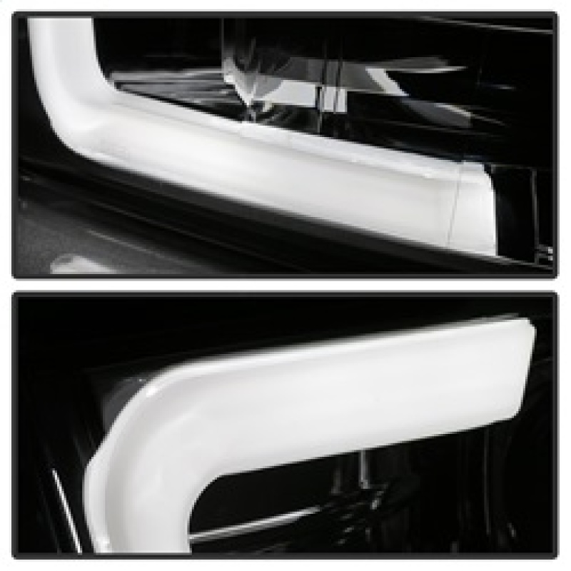 Dodge Ram 1500 Headlights - SPYDER - Projector - Version 2 - Light Bar DRL - Halogen - Chrome - `09-`16