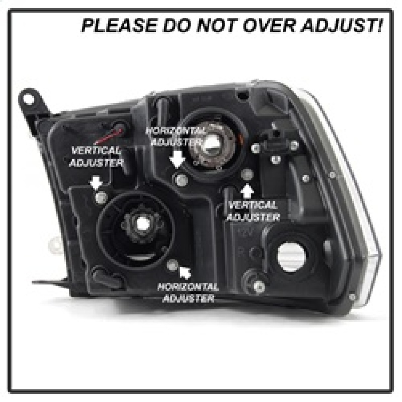 Dodge Ram 1500 Headlights - SPYDER - Projector - Version 2 - Light Bar DRL - Halogen - Chrome - `09-`16