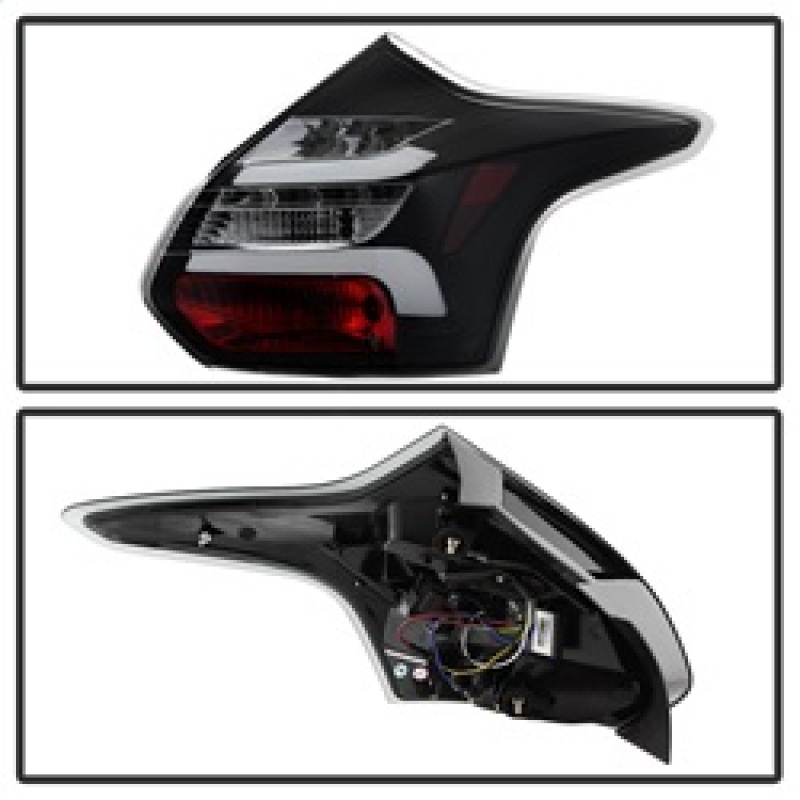 Ford Focus LED Tail Lights - SPYDER - Black - `12-`14