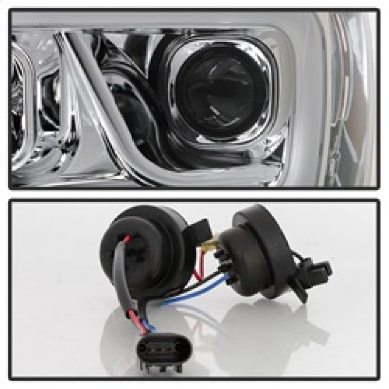 Dodge Ram 1500 Headlights - SPYDER - Version 2 Projector - Light Bar DRL - Chrome - `06-`08