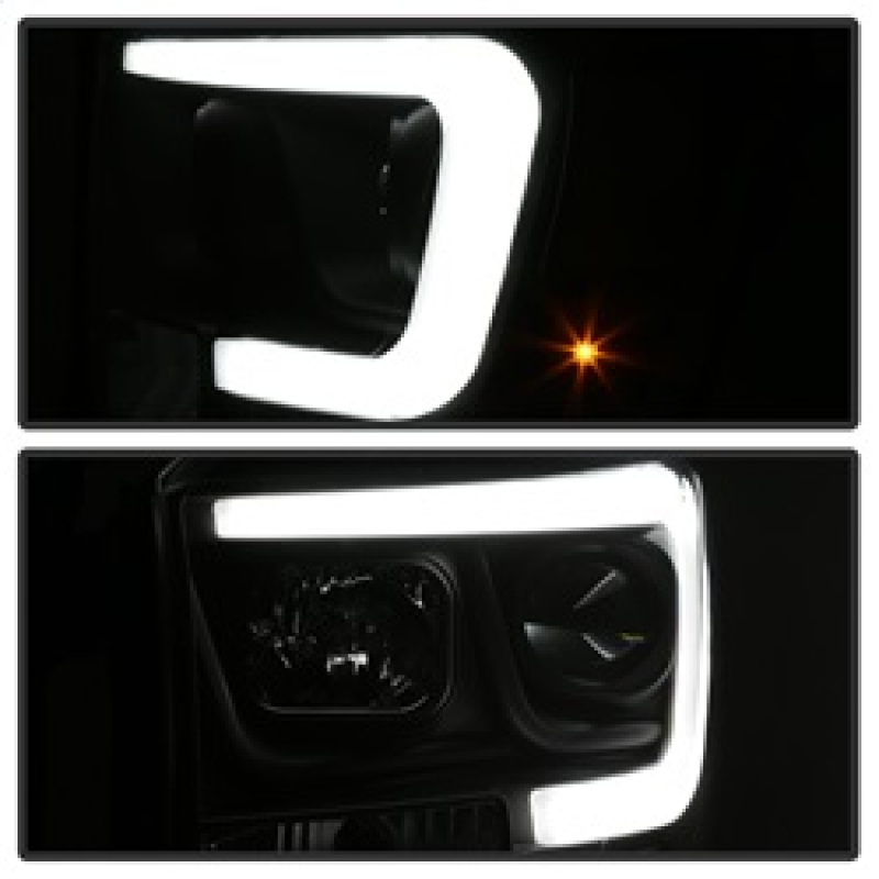 Dodge Ram 1500 Headlight Set - SPYDER - Version 2 - Light Bar DRL - Projector - Black - `06-`08