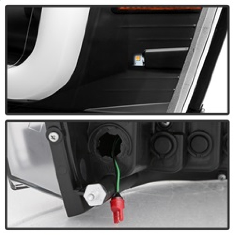 Dodge Ram 1500 Headlight Set - SPYDER - Version 2 - Light Bar DRL - Projector - Black - `06-`08