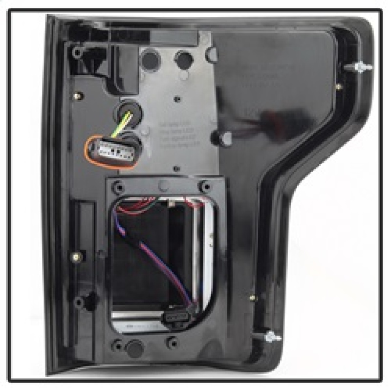 Ford F-150 LED Tail Lights - Rear - SPYDER - Light Bar, Compatible w/Rear Blind Spot Sensor - Black - `15-`18