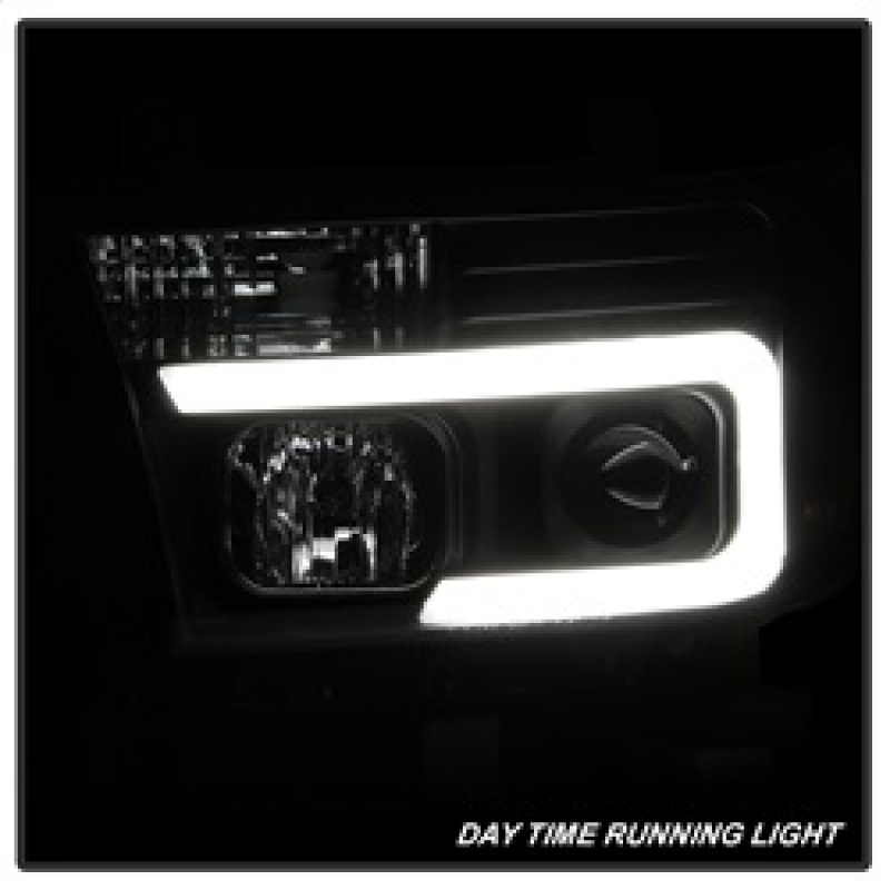 Toyota Sequoia Headlights - SPYDER - Projector, Light Bar DRL, Version 2 - Black - `08-`13