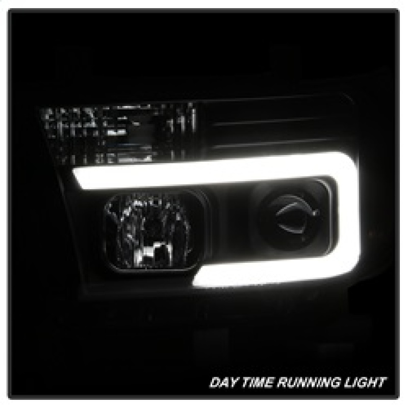 Toyota Sequoia Headlights - SPYDER - Projector, Light Bar DRL, Version 2 - Black - `08-`13