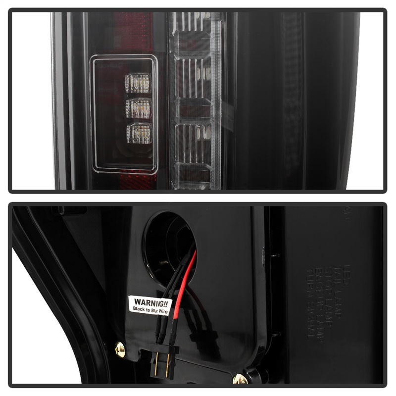 Ford F-250 Super Duty Tail Lights - SPYDER - LED - Black Smoke - `17-`18
