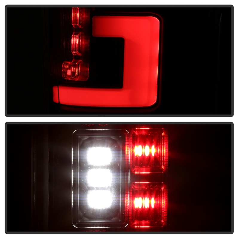 Ford F250 LED Tail Lights - SPYDER - Black - `17-`18