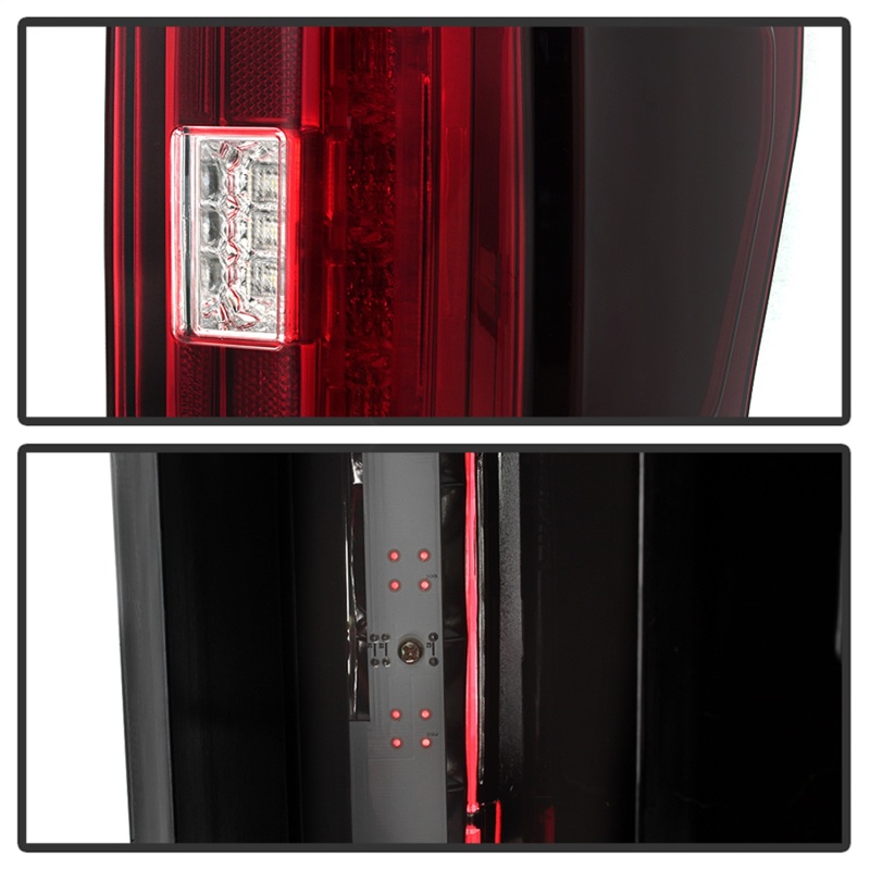Ford F-250 SD LED Tail Lights - SPYDER - Red Clear - `17-`18