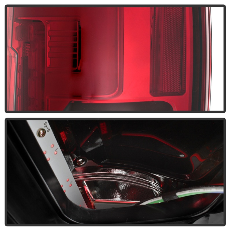 Ford F-250 SD LED Tail Lights - SPYDER - Red Clear - `17-`18