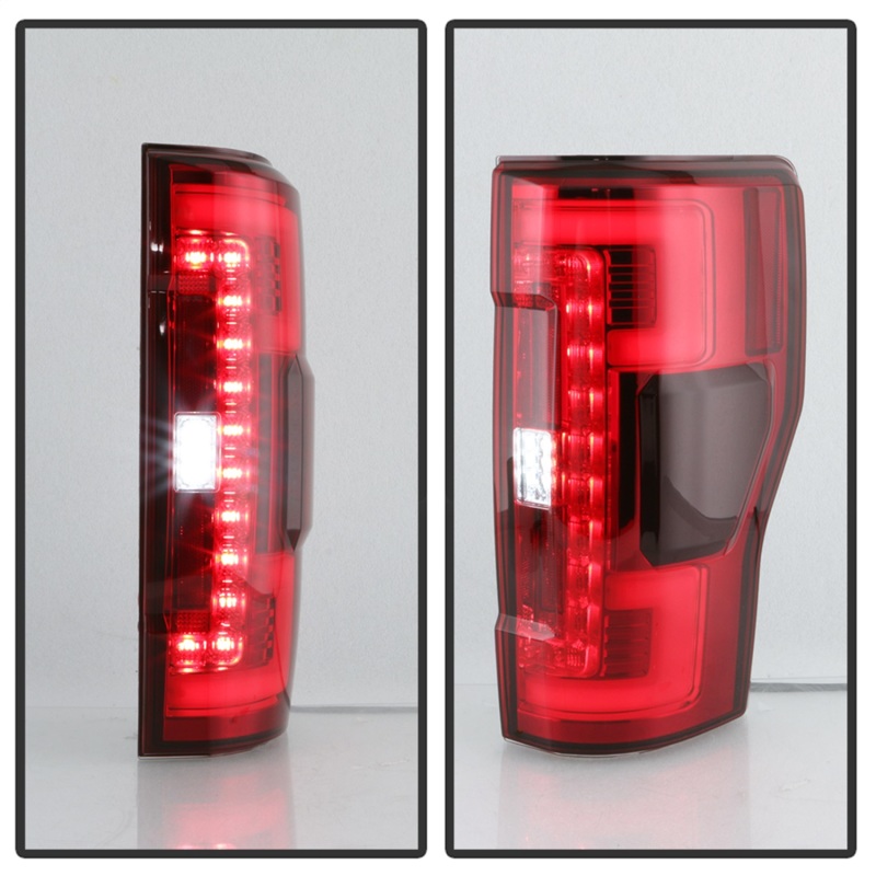 Ford F-250 SD LED Tail Lights - SPYDER - Red Clear - `17-`18