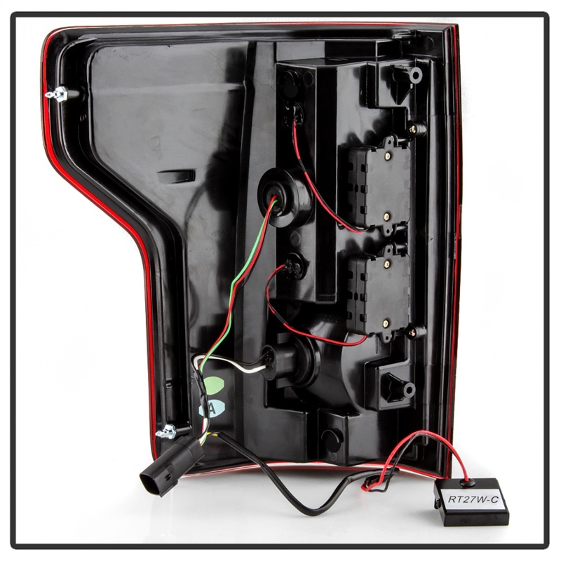 Ford F-150 LED Tail Lights - SPYDER - Light Bar - Red Clear - `18-`19