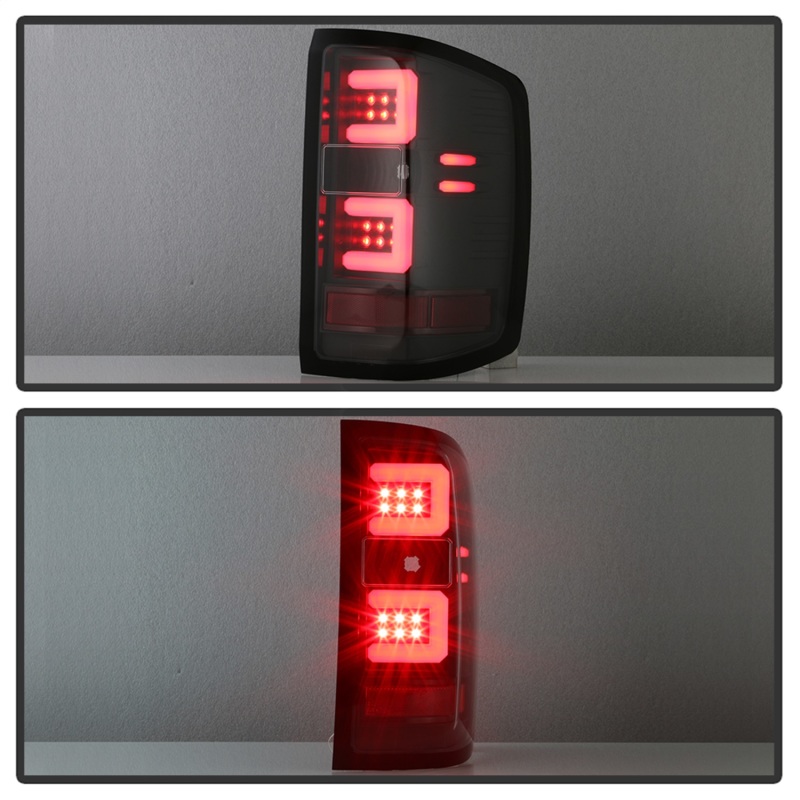 Chevrolet 1500 LED Tail Lights - SPYDER - Light Bar - Black - `14-`16