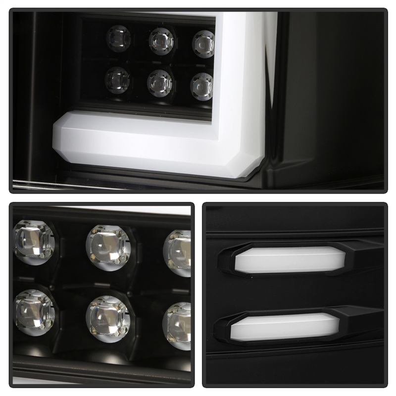 Chevrolet 1500 LED Tail Lights - SPYDER - Light Bar - Black - `14-`16