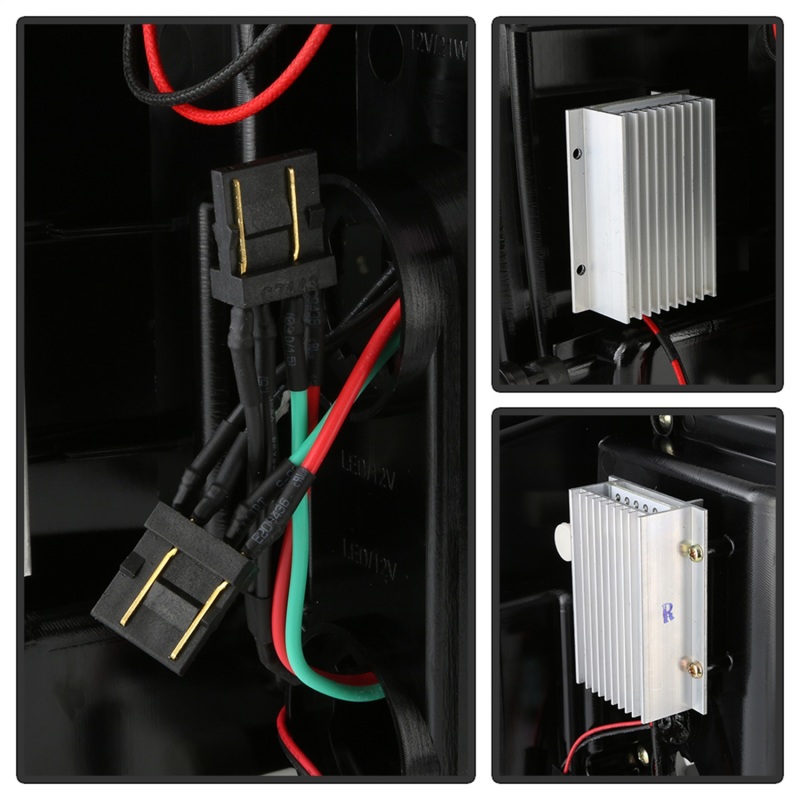 Chevrolet 1500 LED Tail Lights - SPYDER - Light Bar - Black - `14-`16