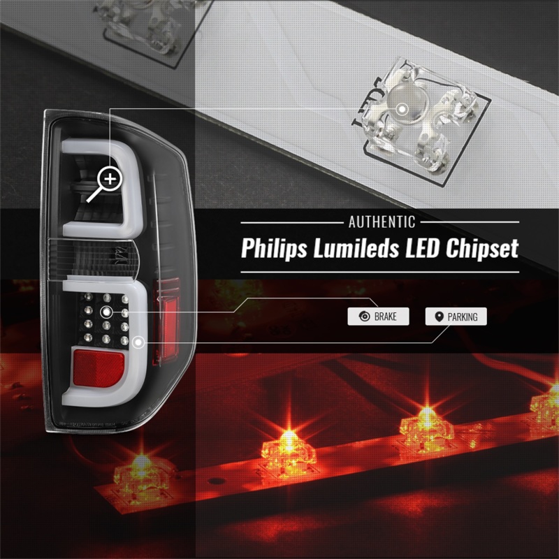 Toyota Tundra LED Tail Lights - SPYDER - Light Bar - Black - `14-`16