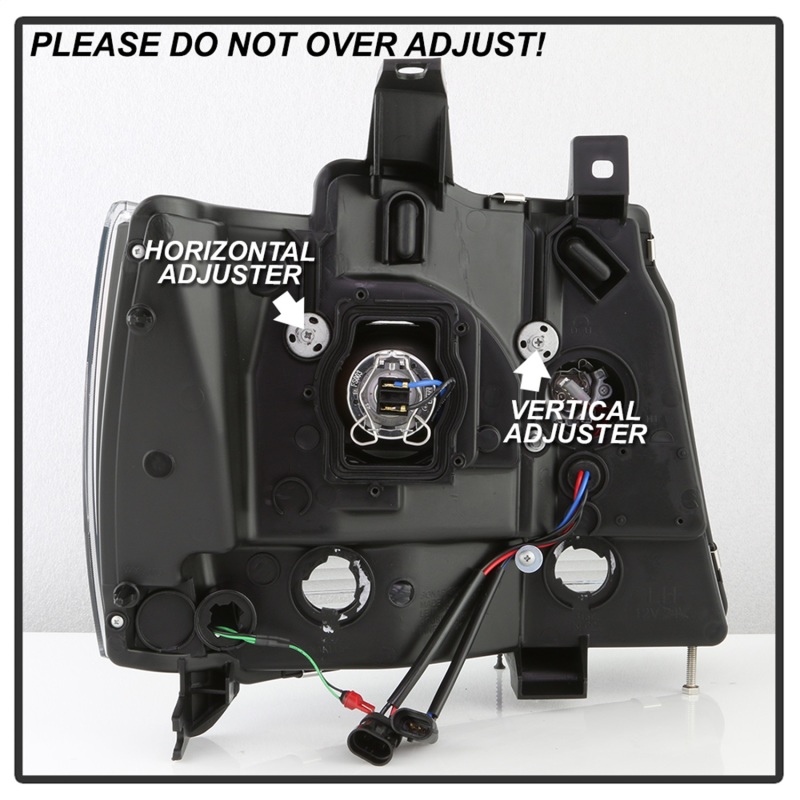 Chevrolet Suburban Headlights - SPYDER - Version 2, Light Bar DRL - Black - `07-`14