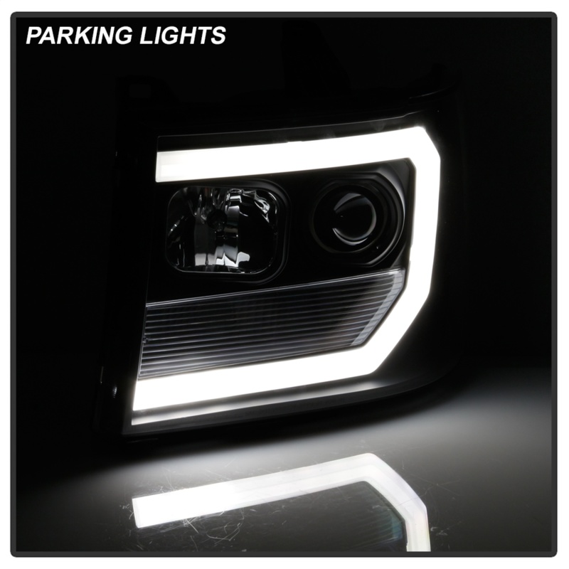 GMC Sierra Headlights - SPYDER - Version 2 Light Bar DRL LED - Black - `07-`13