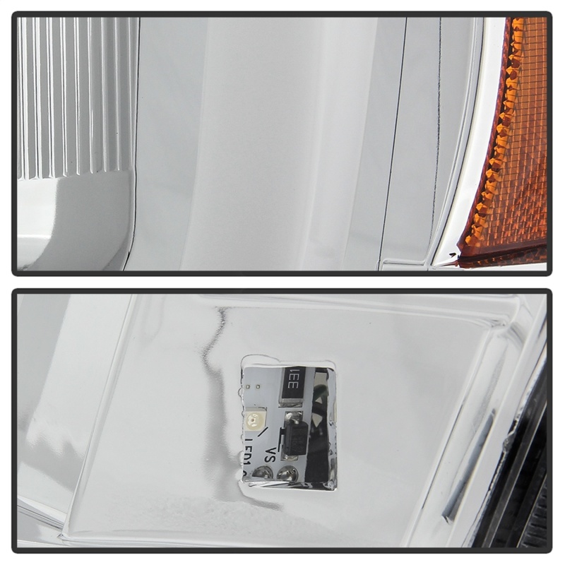 Chevrolet Tahoe Headlights - SPYDER - V2 Projector + Switch Back Turn Signal Light Bar - Chrome - `07-`14