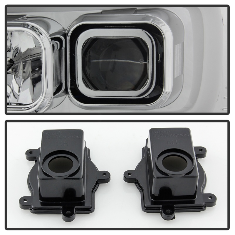 Chevrolet Tahoe Headlights - SPYDER - V2 Projector + Switch Back Turn Signal Light Bar - Chrome - `07-`14