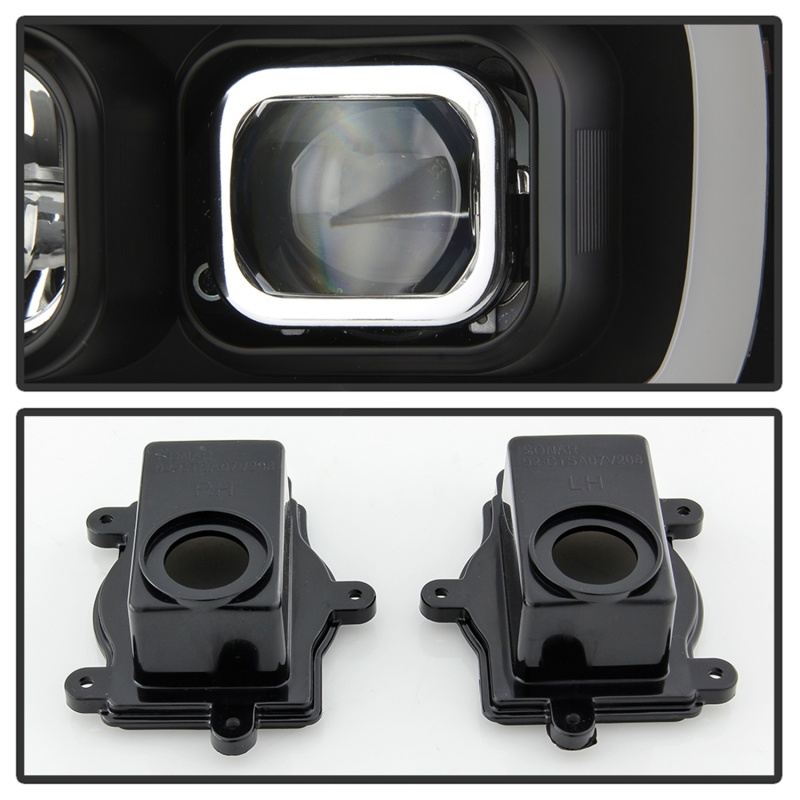Chevrolet Tahoe Headlights - SPYDER - Version 2 Projector with Switch Back Turn Signal Light Bar - Black - `07-`14