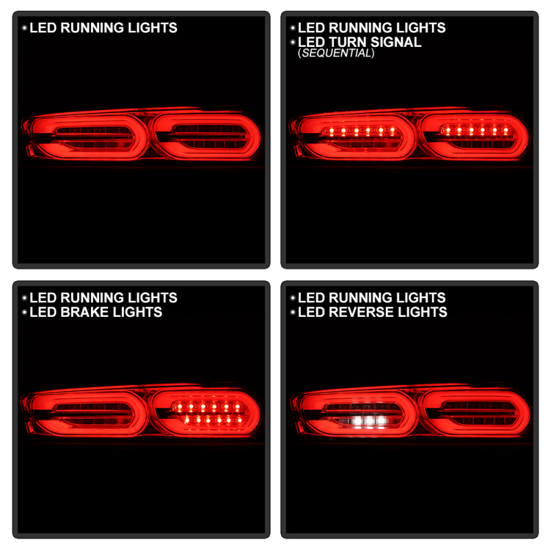 Chevrolet Camaro LED Tail Lights - SPYDER - Sequential Turn Signal - Chrome - `16-`18
