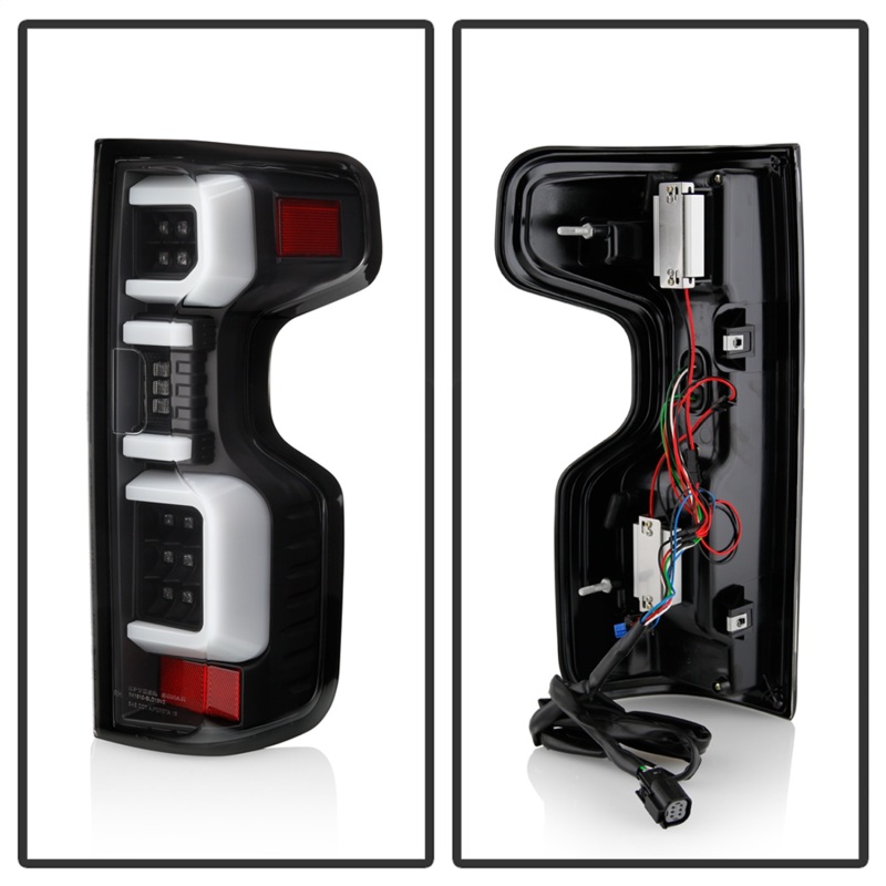 Chevrolet Silverado LED Tail Lights - SPYDER - Black - `19-`20