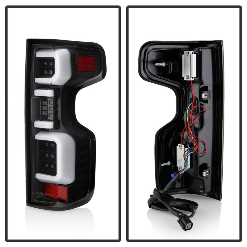 Chevrolet Silverado LED Tail Lights - SPYDER - Black - `19-`20