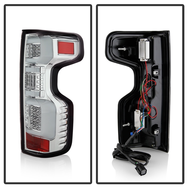 Chevrolet Silverado LED Tail Lights - SPYDER - ALT-YD-CS19HAL-C - Chrome - `19-`20