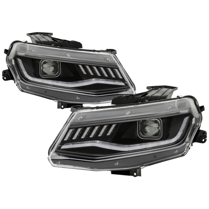 Chevrolet Camaro Headlights - SPYDER - Projector, Sequential Turn Signal - Black - `16-`18