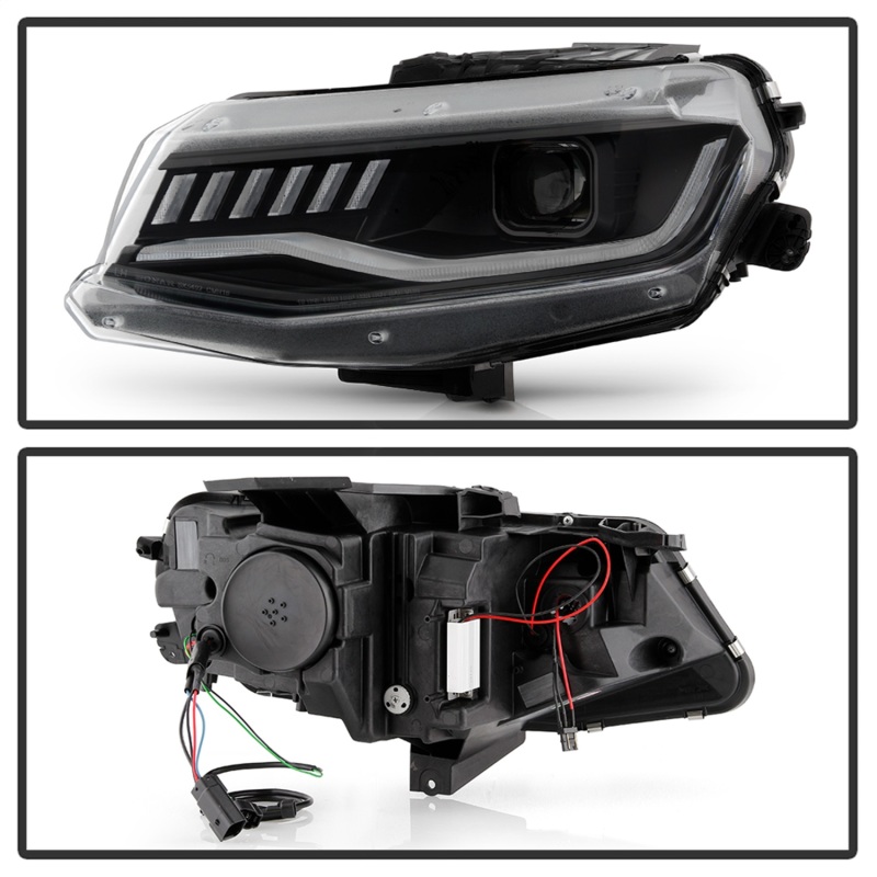 Chevrolet Camaro Headlights - SPYDER - Projector, Sequential Turn Signal - Black - `16-`18