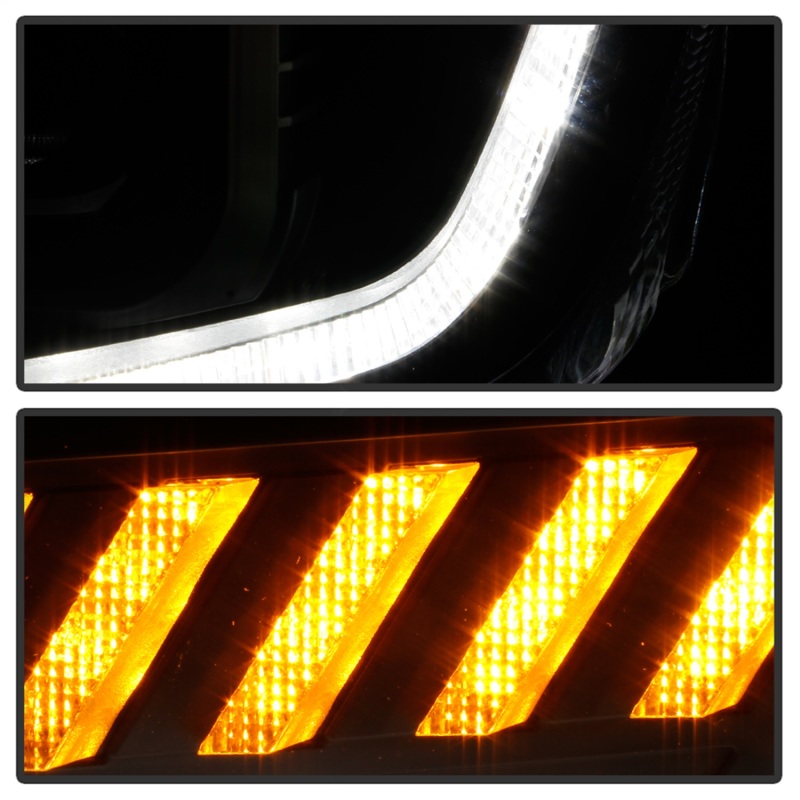 Chevrolet Camaro Headlights - SPYDER - Projector, Sequential Turn Signal - Black - `16-`18