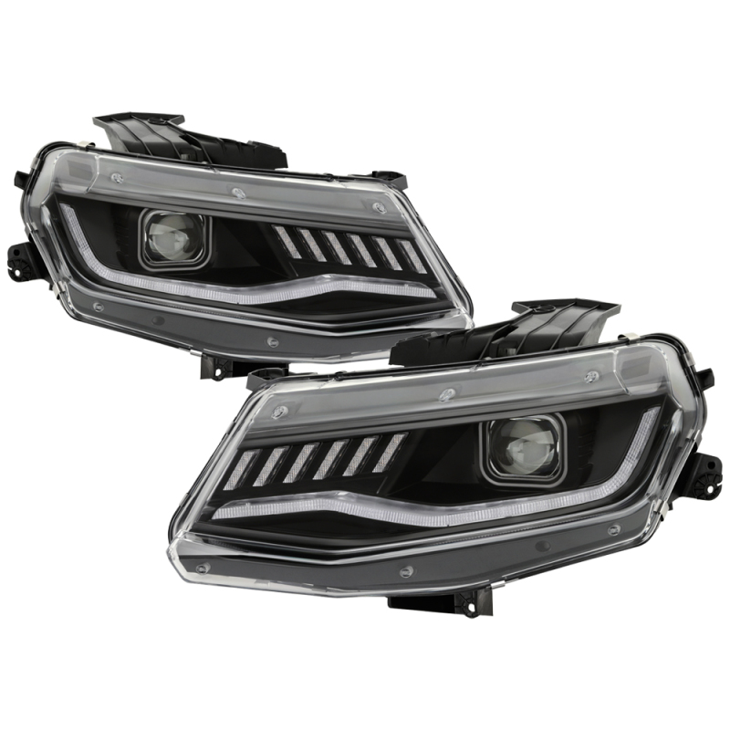 Chevrolet Camaro Headlights - SPYDER - Projector, Sequential Turn Signal - Black - `16-`18