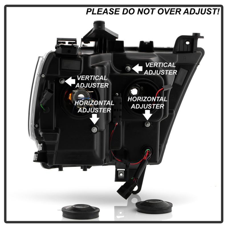 Dodge Ram Headlights - SPYDER - Projector, Halogen Model, Sequential Turn Signal - Chrome - `19-`20