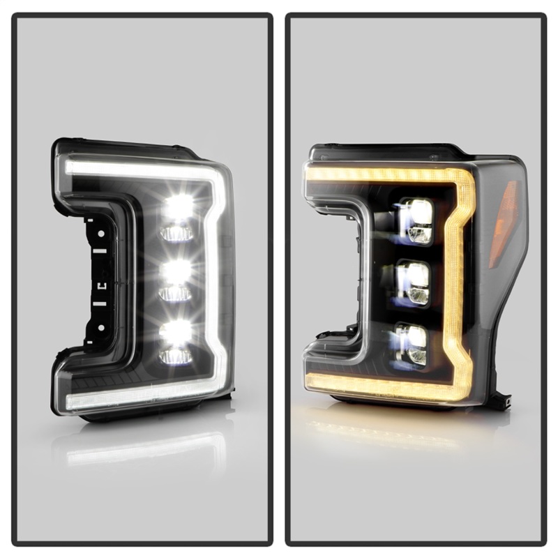 Ford F-250 Headlights - SPYDER - Full LED with Sequential Turn Signal - Chrome - `17-`18