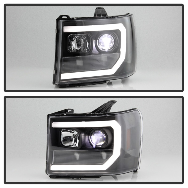 GMC Sierra 1500 Headlights - SPYDER - Platinum Series LED Low Beam - Black - `07-`13