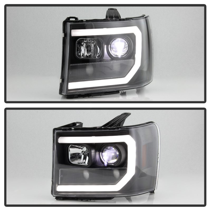 GMC Sierra 2500 Headlights - SPYDER - Platinum Series LED Low Beam - Black - `07-`13