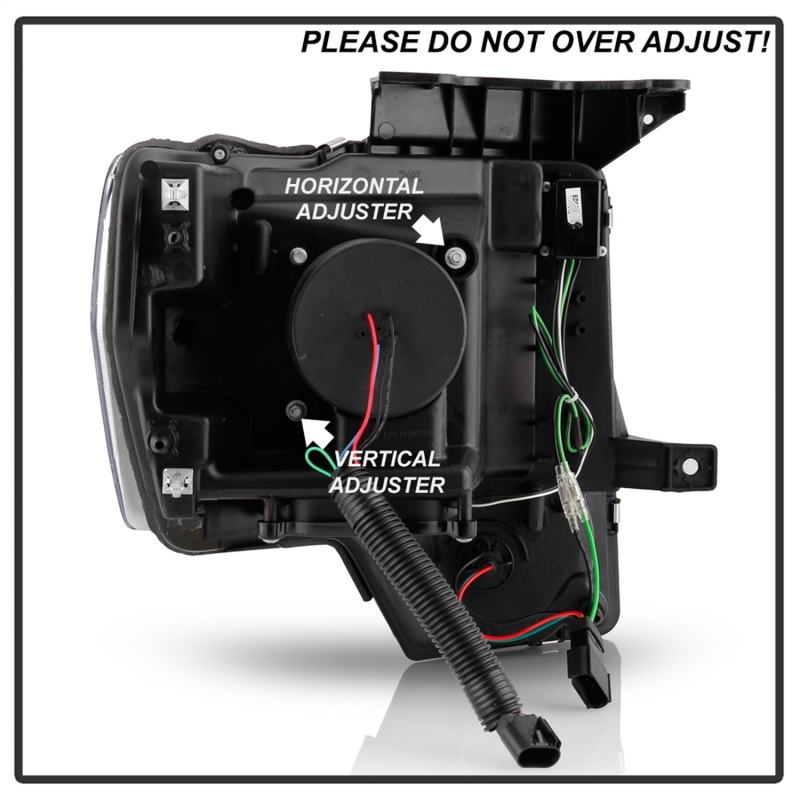 Ford F150 Headlights - SPYDER - LED Light Bar Projector - Black - `09-`14