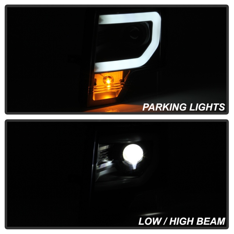 Ford F150 Headlights - SPYDER - LED Light Bar Projector - Black - `09-`14